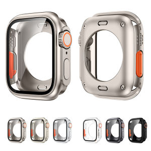 Screen Protector Cover for Apple Watch 46mm 44mm 45mm 40mm 41mm Hard PC Front Rear Bumper Case iwatch 10 9 8 7 6 Change To Ultra