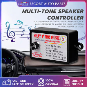 Nhay 3+ Pro Music Rapid Horn Relay Car Horn Controller Electric Horn Speaker Sound Control Unit with 8/10/12 Sound Effects/Volume Switching for Car Truck Marine Boat