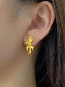 18K Gold Butterfly Knot Earrings Womens Elegant Fashion Jewelry  Design Alloy Plated Gold Ear Cuff Pair  out