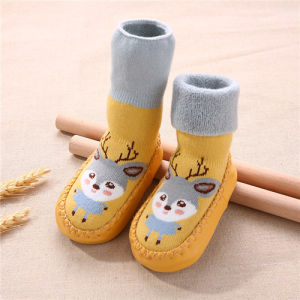 Lawadka Winter Newborn Baby Socks With Rubber Soles Infant Baby Girls Boys Shoes Cartoon Toddler Floor Anti Slip Soft Sole Sock