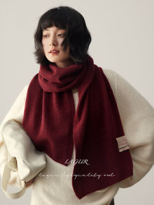 Lagur Brand Wool Blend Large Size Warm Solid Color Womens Scarf Winter Atmosphere Sense Thickened Fabric Rectangle Shape