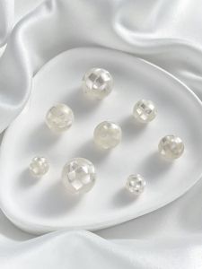 Natural Pearl Shell round Ball Pieces DIY Bracelet Loose Beads Jewelry Accessories Material Earth Globe Shaped Abalone Shell