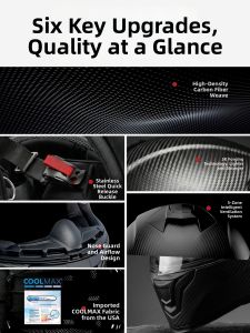 AIS | Carbon Fiber Motorcycle Helmet Ultra Lightweight 3C Certified Bluetooth