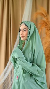 Nelula - Mukena Terusan Traveling Mini Pouch Terkecil 2 in 1 Dewasa Jumbo Parasut Premium Korea