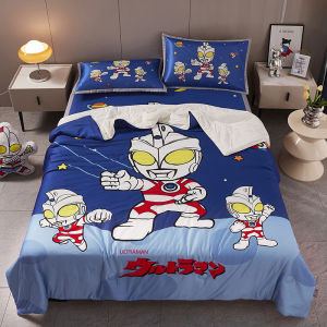A-Class Ultraman Childrens Summer Quilt Four-Piece Set Cartoon Air Conditioner Quilt Cool Mat Three-Piece Kindergarten Thin Quilt