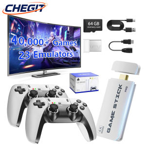M15 4K TV Game Stick 64GB Built-in 3/40000+ Retro Games Console with Wireless Gamepads Supports 20+ Simulators for HD TV Gaming