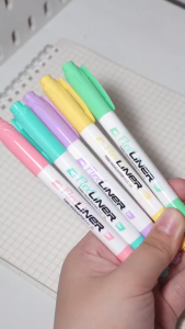 FlexOffice Pastel Highlighter Dual Nib - 1.0mm & 4.0mm - Pack of 5 colors - Eyes soothing FO-HL016