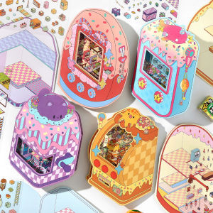 Kawaii Little Corner Starry Sky Music Hall Landscape Sticker DIY Pocket Cabin Scene Festival HolidayChildren gifts ﻿