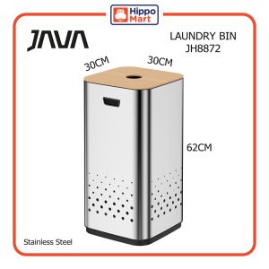 JAVA Laundry Bin | JH8872 | 50 Litres | Laundry Basket | Stainless Steel