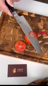Dao đầu bếp Damascus Chef Studio cao cấp độ dài 19.7cm sản xuất theo công nghệ Nhật Bản chuyên dùng thái lọc