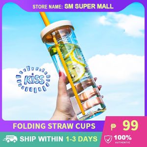 【Utility】700ML Straw Water Bottle with Tea Strainer Portable Juice Beverage Milk Tea on-go Trip Leak-proof Outdoor Indoor Gym Fitness Drinking Sippy Cup