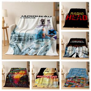 Bandai | Singer R-RadioheadS-d Band Ok Computer Flannel Blanket Soft Throw Blanket Art For Home Decor Bedroom Bed Sofa Picnic Fans Gifts