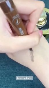 Pensel kening kalis air wanita 4 garpu 3D tahan lama Alamiah cecair pewarna kening tatu hujung alat solek Tattoo Pen Waterproof Eyebrow