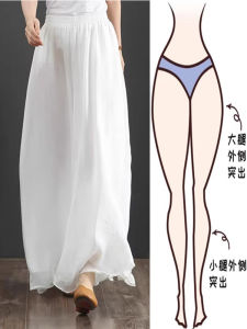 High Waist Loose Pants for Women Style K Chinese Traditional Dance Trousers Inner Wear Mid Length Casual Pants in White