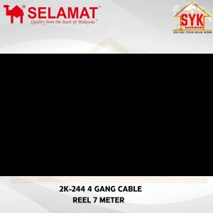 SYK SELAMAT 2K-244 4 Gang Heavy Duty Wayer Extension Cable Reel 7 Meter Extension Plug Socket Wire Cord