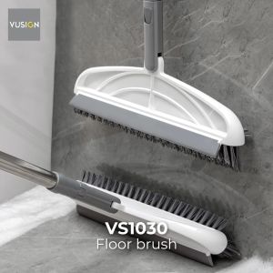 Vusign Floor Brush / Sikat Lantai Dinding Kamar Mandi Dengan Wiper 3in1 V Shape Brush Gagang 28cm Sikat Ganda VS1030