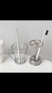 Vertical Stainless Steel Toothbrush Holder Cool Style Simple Metal Storage Rack Multifunctional Toothpaste Holder