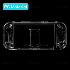 Tectinter | Transparent Protective Case for Nintendo Switch Lite Console Crystal Hard Glitter Cover Shell with Bracket for NS Lite Accessory