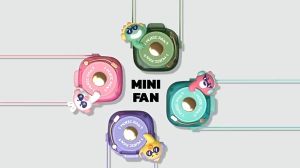 พัดลมห้อยคอ Givelong - พัดลมน่ารัก พัดลมพกพาขนาดเล็ก ราคาถูก เบามาก 117g ปรับได้ 3 ลมแรง ห้อยคอสัตว์เลี้ยงน่ารักแบบพกพามิ