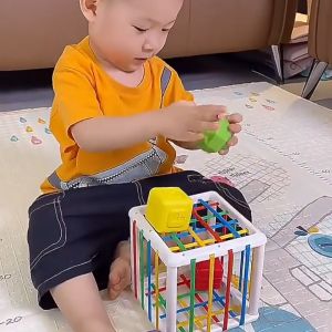 Wonderful Toys Baby Rainbow Cognition Sensory Stacking Toy Set 0-18 Months Early Education Grasp Shape Ball Toy