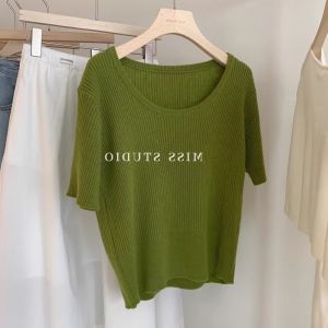 HUOLISI | Green Vintage Short Sleeved T-shirt Casual