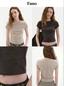 Fano | Áo Thun Ôm Body Cổ Tròn Phong Cách Minimalist