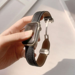 Leather Magnetic Buckle Strap for Apple Watch 45mm 41mm 44mm 42mm 38mm 40mm Ultra 49mm PU Leather Band for iWatch Series 9 8 7 6 5 4 3 2 1 SE
