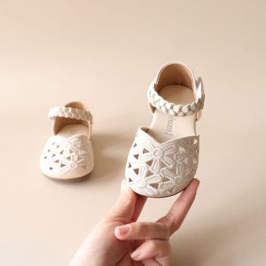 Princess Style Floral Hollow out Baby Girl Shoes Toddler Learning to Walk Shoes Summer Breathable Slip-On Infant Footwear
