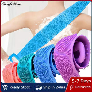 Hengfa Lina 60/70CM Body Silicone Brush Scrub Body Exfoliating Sponge Brush Bathroom Shower Back Brush Bath Scrub Clean Tool Stain Removal Bath Belt