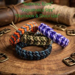 Paracord Survival Bracelet for Men Women Handmade Tactical Outdoor Rope Adjustable Hiking Camping Gear