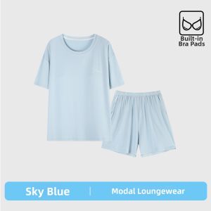 Baisina | Summer Lady Sleepwear Modal Icy Silk Padded Outwear-Suitable