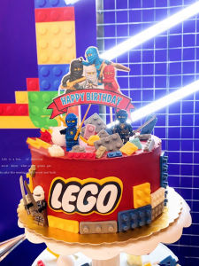 Birthday Party Building Block Theme Dessert Table Decorations Ninja Ghost Paper Cup Plug Figure Push Pop Stickers Cake Decoration