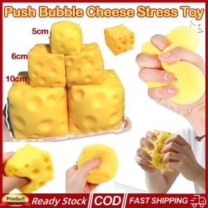 (Ship in 12H) KEBETEME 3pcs Square Cheese Squishy Toys Slow Rebound Push Stress Relief Sensory Toys Cheese Stress Balls Fidget Toys for Children Adult
