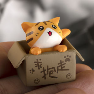แมว 3 มิติ แม่เหล็กติดตู้เย็น ตุ๊กตาสัตว์ประดับโต๊ะเล็ก วัสดุพลาสติก ผลิตในจีนแผ่นดินใหญ่ ของตกแต่งบ้าน