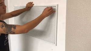 Metal Pegboard 100x50cm E-sports Room Wall Hanging Shelf Organizer Tools Hardware Storage Rack