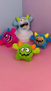 1 Pcs Active Moving Dog Plush Squeaky Small Balls Enjoying Dog Interactive Toys 2-in-1 Designer Pet Gift For Halloween