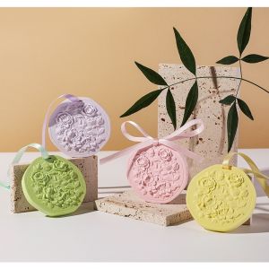 Hanging Camellia Plaster Wardrobe Aromatherapy scented candle Car Pendant Natural Fragrance Aroma Fragrance Diffuser Stone Ceramic flower air freshener wax aroma stone home fragran