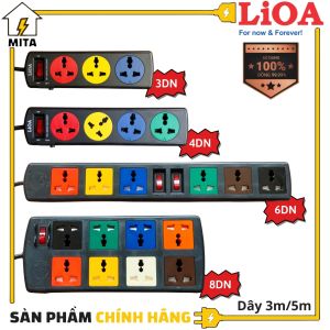 Ổ cắm điện LiOA đa năng - 3 lỗ 4 lỗ 6 lỗ 8 dây dài 3m/5m - Chính Hãng - MITA