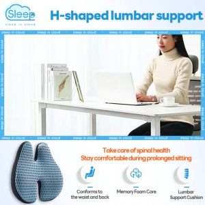 Memory Foam Lumbar Support Back Cushion Back Pain Relief Lumbar Support Cushion Pillow for Sciatica Tailbone Pain