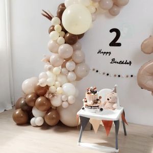 115pcs Vintage Khaki Sand White Balloon Garland Set Retro Ivory Balloon Arch Kit for Birthday Party Wedding Decorations