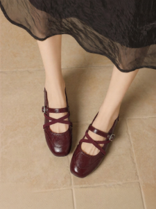 Josiny | Soft Lightweight Low-Cut Mary Jane Shoes Cross Strap