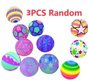 3pcs Environmentally Friendly Rainbow Ball Toys for Children Indoor and Outdoor Game Soft and Elastic Leather Ball Party Gifts