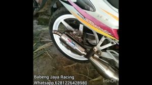 KNALPOT SATRIA 2 TAK HIU LUMBA RGV 120 STANDAR RACING STAINLESS SAMPING TANPA MERUBAH BODY