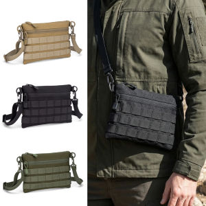 Tactical MOLLE Crossbody Bag 600D Nylon EDC Sling Shoulder Bag with Modular Webbing for Outdoor Hiking Daily Travel