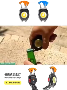 Multifunctional Mini Keychain Flashlight LED Light Rechargeable Waterproof Ignitable Easy to Carry Outdoor Safety Light Multifunction Working Light