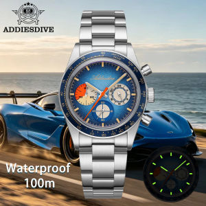 ADDIESDIVE 37mm Mens Luxury Watch 100m Water Resistance K1 Bubble Mirror Glass C3 Luminous Mens Stainless Steel Quartz Watch