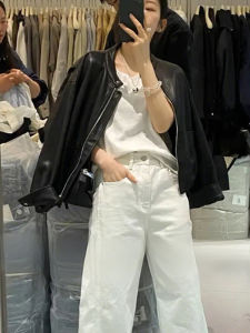 Áo Khoác Da Ngắn Thời Trang Thường Ngày Màu Trơn Mùa Xuân 2025 Phong Cách Mới Mát Mẻ Thanh Lịch Cổ Điển Giúp Thon Gọn