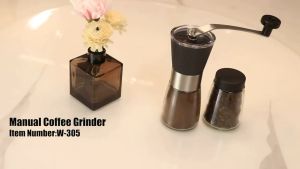 Portable Manual Coffee Machine Grinder Adjustable Ceramic Burr Mill Hand Crank Household Coffee Bean Tools
