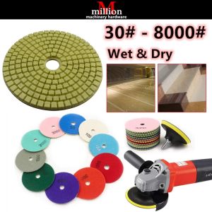 4" 100mm 30#-8000# Wet/Dry Diamond Polishing Pad Polishing Wheel for Concrete Marble Granite Stone
