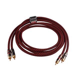 YYTCG | YYTCG 1 Pair RCA Audio Cable 2 RCA to 2 RCA Interconnect Cables HIFI Stereo 4N OFC Male to Male For Amplifier DAC TV Car Audio